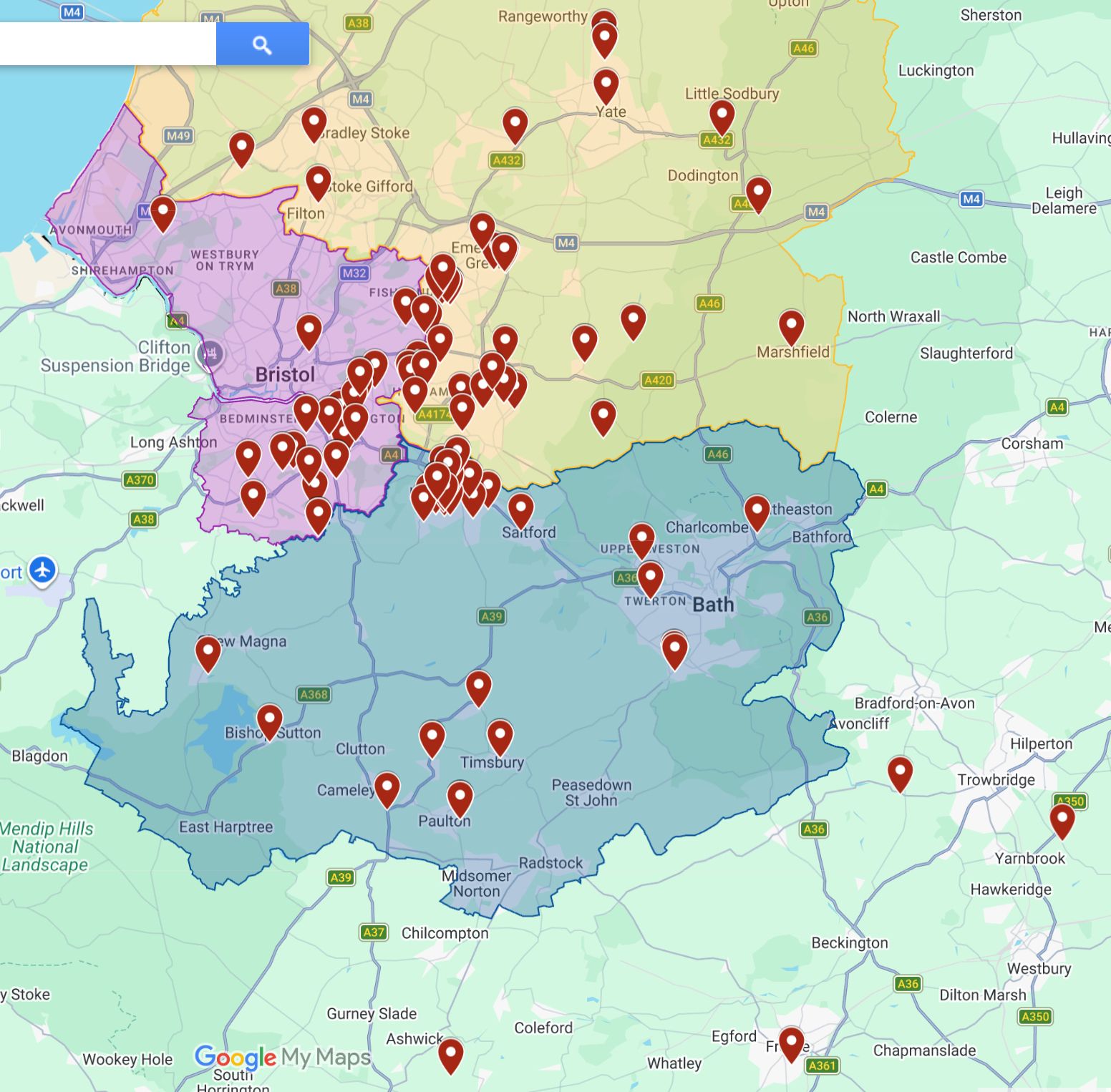 Map of membership distribution